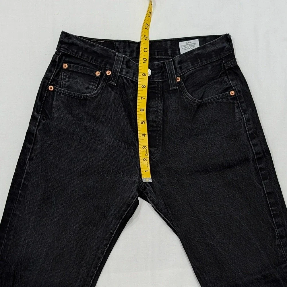 Levi's 501 Original Fit Straight Leg Black Denim Jeans Mens 30x32 Button Fly
